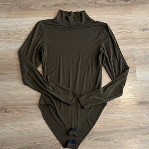 Olive Green Turtleneck Bodysuit
